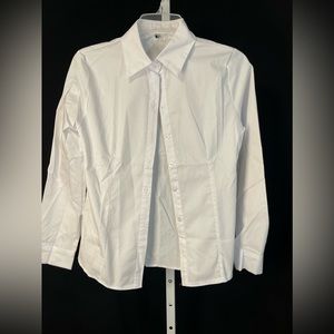 Large NWOT button up white blouse (fits more like a medium or small)